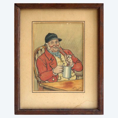 Original-Aquarell von Harry Eliott „Die Raststätte des Jägers“ (1882–1959)