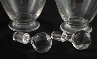 Four St. Louis engraved crystal decanters, late 19th, early 20th century