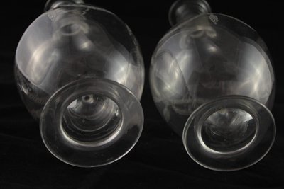 Four St. Louis engraved crystal decanters, late 19th, early 20th century