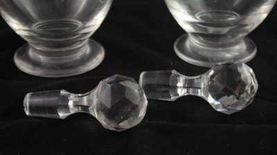 Four St. Louis engraved crystal decanters, late 19th, early 20th century