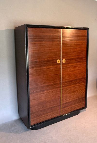 Art Deco period wardrobe in Macassar ebony attributed to René Drouet