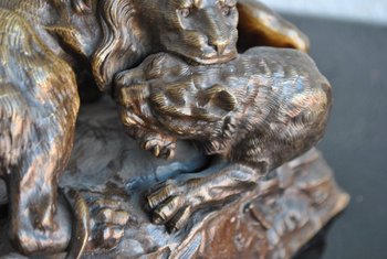 19th Century Animal Bronze Not Signed With Lions