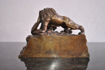 19th Century Animal Bronze Not Signed With Lions