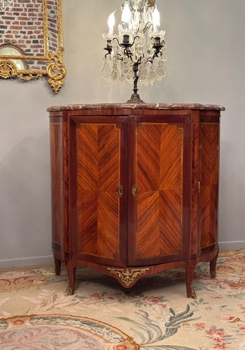 Paire De Buffets Galbes En Marqueterie Transition Louis XV Louis XVI XIXeme