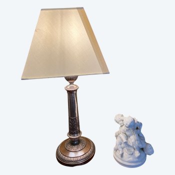 Beautiful doubled metal lamp from the Restoration period