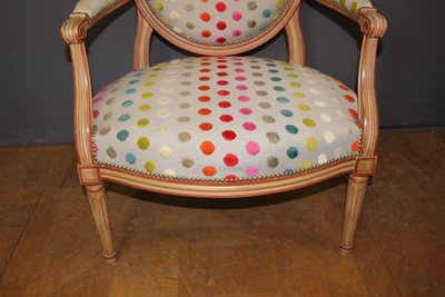 Paire de Fauteuils de Style Louis XVI Médaillon  