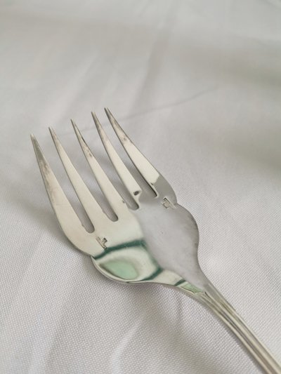 Servizio da portata per pesce Christofle Albi placcato in argento.