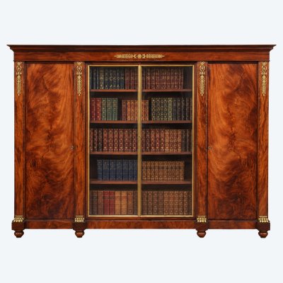 Importante bibliothèque en acajou – Époque Empire / Restauration – XXe siècle