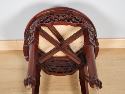 Indochinese side table in carved ironwood, circa 1900