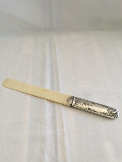 Solid silver letter opener, Art Nouveau period, late 19th century
