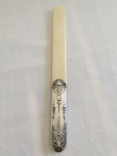 Solid silver letter opener, Art Nouveau period, late 19th century