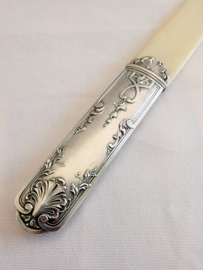 Solid silver letter opener, Art Nouveau period, late 19th century