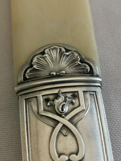 Solid silver letter opener, Art Nouveau period, late 19th century