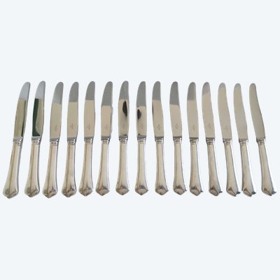 Ravinet d'Enfert Brantôme 15 versilberte Käse- und Dessertmesser aus Metall