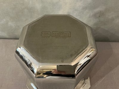 Champagne bucket by Jean Couzon, circa 1925, in silver-plated metal