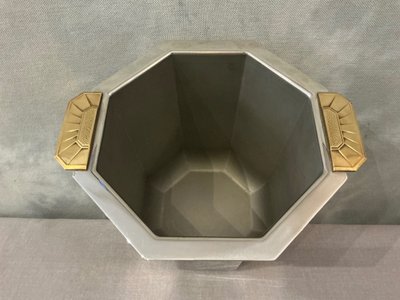 Champagne bucket by Jean Couzon, circa 1925, in silver-plated metal