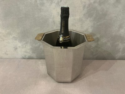 Champagne bucket by Jean Couzon, circa 1925, in silver-plated metal
