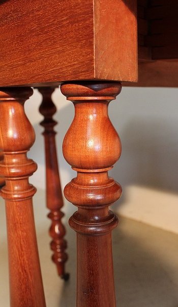 Petite table d'appoint à volets en Acajou massif - Milieu XIXe