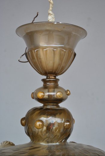 Italian Blown Glass Lantern After Murano