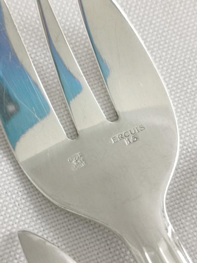 Ercuis Art Deco 12 versilberte Austerngabeln in einer Geschenkbox