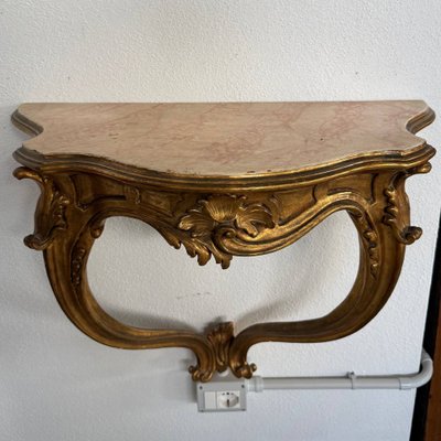 Console da parete in legno dorato