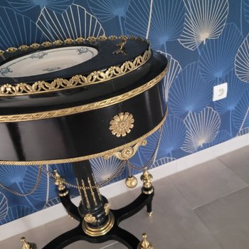 Complete Napoleon 3 planter, its Zinc tray, and its XIX Century Napoleon III bronzes
