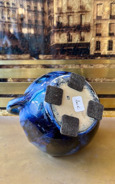 Small Blue Ceramic Vase, 20th Century