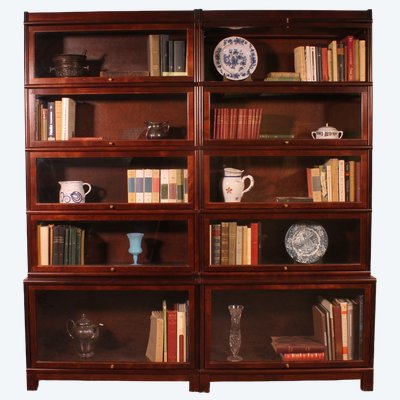 paire de bibliothèques dit stacking bookcase en acajou