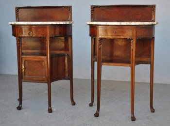 Paar Nachttische aus Mahagoni 1900 Jugendstil