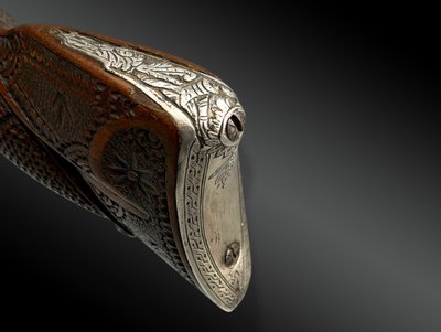 TROMBLON DE TYPE ESCOPETTE, À SILEX ET GARNITURES ARGENT; POINÇON À LA TUGHRA 