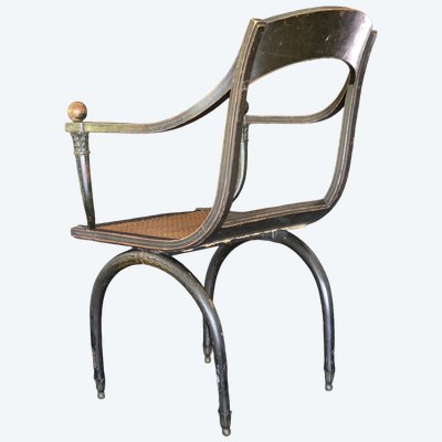Etruscan armchair from the Consulate-Empire period, stamped Jean-Joseph Chapuis.