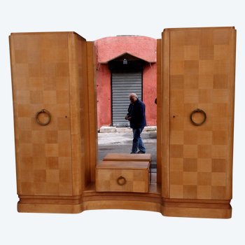 1940 Wardrobe In Maple Sycamore Veneer And Lemon Tree