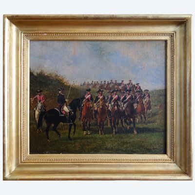 Louis Bombled: Schwadron des königlich-normannischen Kavallerieregiments zwischen 1762 und 1767 - HST unterzeichnet