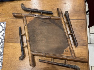 Beveled Bamboo Wall Mirror Japanese Style Belle Époque