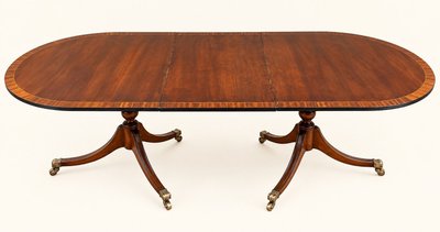 Grande Table Anglaise Extensible Acajou Style Régence Pieds Griffes Laiton