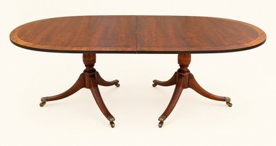Grande Table Anglaise Extensible Acajou Style Régence Pieds Griffes Laiton