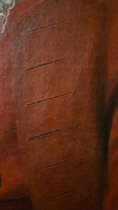 Portrait of an architect with a compass Oil on canvas signed and dated 1757 18th century.
