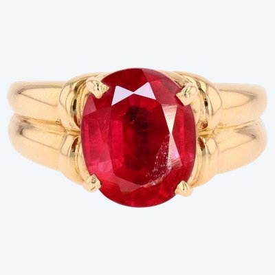 Vintage Ruby Ring In Yellow Gold