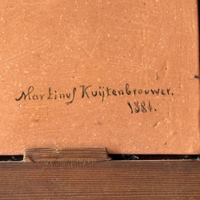 Dipinto su ceramica Moyland Cleve di Martinuf Kuytenbrouveer, 1884