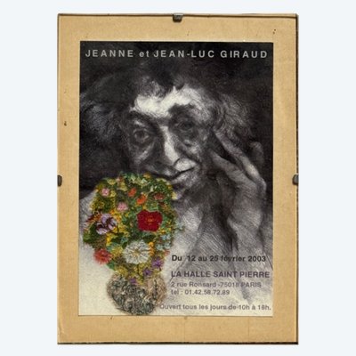 Exhibition poster on cardboard, Jeanne and Jean-Luc Giraud, La Halle