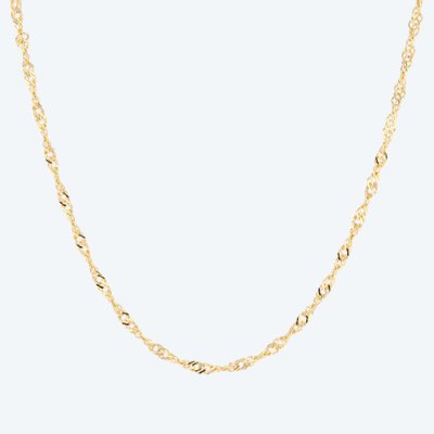 Flat, Braided Yellow Gold Curb Chain