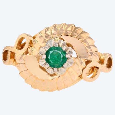 Retro Emerald Ring In Rose Gold