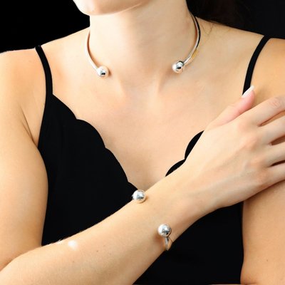 Bracelet jonc ouvert argent vintage