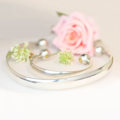 Bracelet jonc ouvert argent vintage