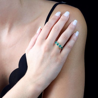 Emerald And Diamond Garter Ring