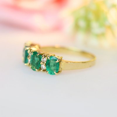 Emerald And Diamond Garter Ring