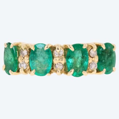 Emerald And Diamond Garter Ring