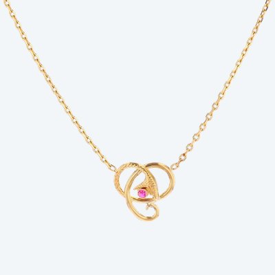 Vintage Yellow Gold Necklace With A Snake Motif