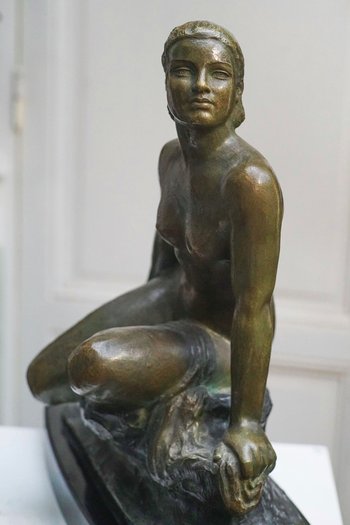 Ugo CIPRIANI, donna art déco in bronzo