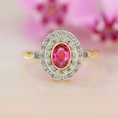 Vintage Double-row Ruby And Diamond Ring